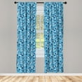 thumbnail image 3 of Ambesonne Floral Curtains, Shabby Plant Petals, Pair of 28"x95", Dark Blue White, 3 of 5