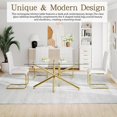 thumbnail image 6 of 63" Rectangular Clear Tempered Glass Dining Table for 4-6 People, Modern Kitchen Table with X-Shaped Metal Base, Dining Table for Dining Room, Living Room, 6 of 7