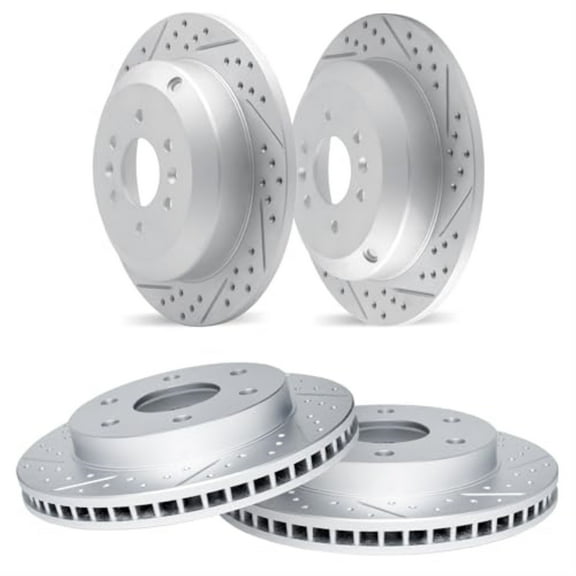R1 Concepts Drilled and Slotted Carbon Coated Disc Brake Rotor Set WBPN2-93000