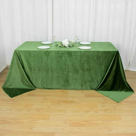 

Efavormart Premium Velvet Olive Green 90 x 132 Rectangle Tablecloth For Wedding Party Events