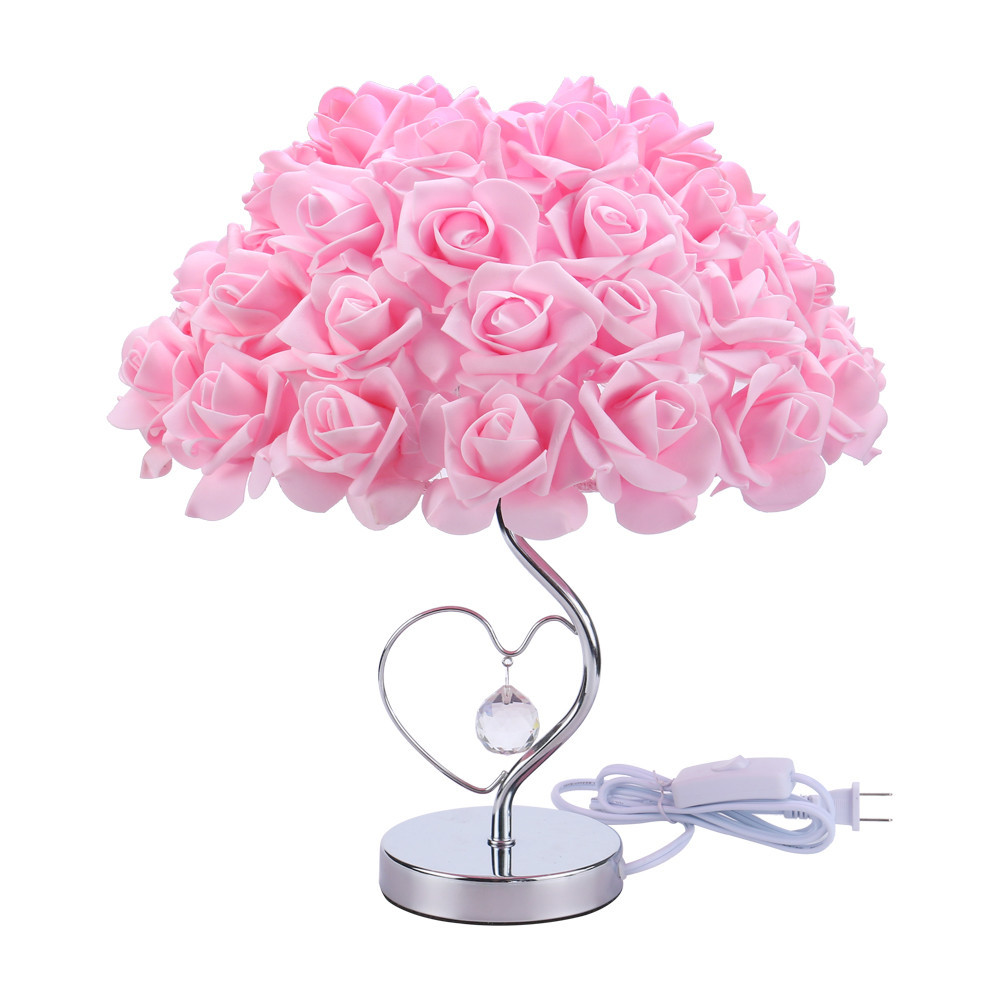 snorda Rose Table Desk Lamp Flower Shade Light Home Commercial