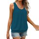thumbnail image 5 of Blusas para mujer,Camiseta de tirantes de verano para mujer, camisa holgada con cuello plisado, top de poliéster sin mangas, ropa informal de calle, ropa de diario, sopatenor, 5 of 8