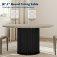 thumbnail image 7 of 47-Inch Black Round Dining Table for 4-6 People, Modern Fluted MDF + Metal Base Kitchen Table, Sturdy Circle Dining Room Furniture, 7 of 7