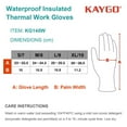 thumbnail image 7 of KAYGO Winter Waterproof Thermal Work Gloves, Double Latex Coated, Insulated Warm Liner For Cold Weather, KG145 (S, Black), 7 of 7