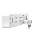 thumbnail image 3 of Huntkey Bande d'Alimentation avec Cordon Robuste, 8 Prises, et 2 Ports USB, White (4 Pack), 3 of 8