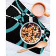 thumbnail image 3 of Turquoise Geometric Kitchen Dish Towels for Drying Dishes Set of 4, Modern Abstract Aesthetic Striped Art Waffle Weave Microfiber Hand Tea Bathroom Towels Quick Dry & Absorbent Towel 12x12, 3 of 7