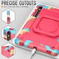 thumbnail image 2 of zukof Case for Samsung Galaxy Tab S10 FE/S9 FE 5G (10.9 inch), Rugged Armor Heavy Duty Hybrid Cover with Adjustable Stand and Handle (Rainbow/Pink), 2 of 4