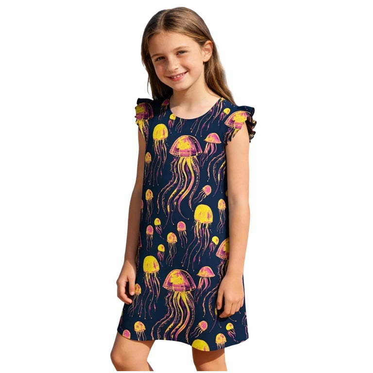 kids neon dress Lola and The Boys Neon Sequin Ruffle Dress