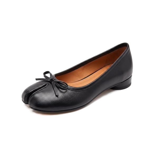 Women’s Split Toe Ballet Flats with Bow Slip On Flat Dress Shoes