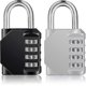 thumbnail image 1 of 4 -digit Combination Padlocks For Gym, School And Employees, Toolbox, Outdoor Unstruity Padlock, Black, 1 of 5