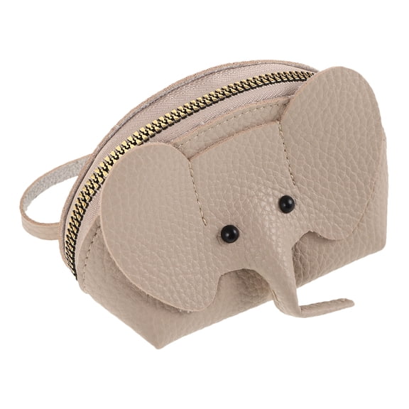 Toyvian Grey PU Small Elephant Coin Purse Durable Wallet Pouch for Daily Use