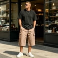 thumbnail image 6 of Dresfit Cargo Shorts for Men Baggy Drawstring Long Shorts Summer 2026 Baggy Outdoor Bermuda Shorts Big and Tall Cropped Loose Athletic Carpenter Shorts L, 6 of 6
