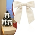 thumbnail image 2 of Beige Velvet Bows 5 Pack, 4.92 x 4.33 Inch Pre-Tied Christmas Ribbon Bows for Neutral Gift Wrapping, Farmhouse Tree Decor, Wedding Decorations, Wreaths, Mantels & Baby Showers, 2 of 2