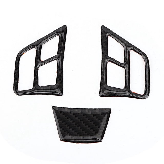3Pcs/Set Carbon Fiber Steering Wheel Sticker Trim Cover Car Interior Decor Fits for 3 Series (E90) 2005-2012