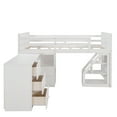 thumbnail image 3 of UWR-Nite Low Study Loft Bed with Portable Desk and Drawers, Solid Wood Twin-Size Low Loft Bed Frame with Storage Steps, Bedroom Furniture, 3 of 7