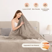 MARNUR Electric Blanket 72 x 84 Full Size Heated Blanket, 6 Heating Levels, 10H Auto-off - Linen