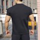 thumbnail image 4 of Blusas y camisas de manga corta y cuello redondo para hombre. Blusas casuales de verano para hombre, de manga corta, de color liso, con cuello redondo, para fitness. Blusas de poliéster para hombre., 4 of 4