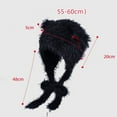 thumbnail image 3 of Brilliant Winter Hats for Women with Ear Flaps Women Plaid Printed Faux Bucket Hat Warm Windproof Baggy Stretch Winter Soft Caps Wrap Fisherman Hat Black, 3 of 4