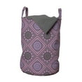 thumbnail image 1 of Geometric Laundry Bag, Violet Tone Squares Circles and Rhombuses, Hamper Basket with Handles Drawstring Closure for Laundromats, 13" x 19", Pale Eggplant Pale Pink, by Ambesonne, 1 of 4