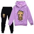 thumbnail image 2 of Conjunto de 2 piezas de sudadera y pantalones de manga larga para niños de otoño 2022, diseño de dibujos animados, soy Groot para niña y niño zhangmenya LED, 2 of 2