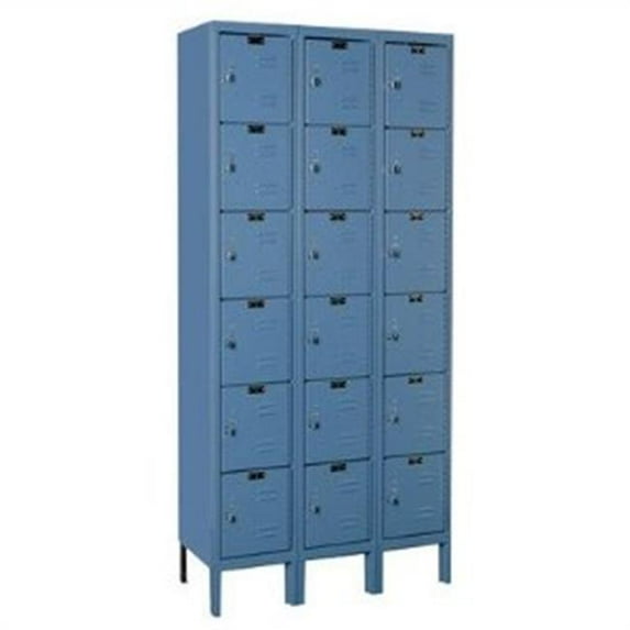 Hallowell U3228-6MB Hallowell Premium Locker, 36 in. W x 12 in. D x 78 in. H, 707 Marine Blue, 6-Tier, 3-Wide, Knock-Down