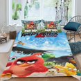 thumbnail image 2 of Pájaros Enojados Conjunto de sábanas temático, trío de piezas, cómodo y amigable con la piel, diseño único, regalo de decoración para el hogar para familiares, amigos y fans, 90 cm * 190 cm, 2 of 6