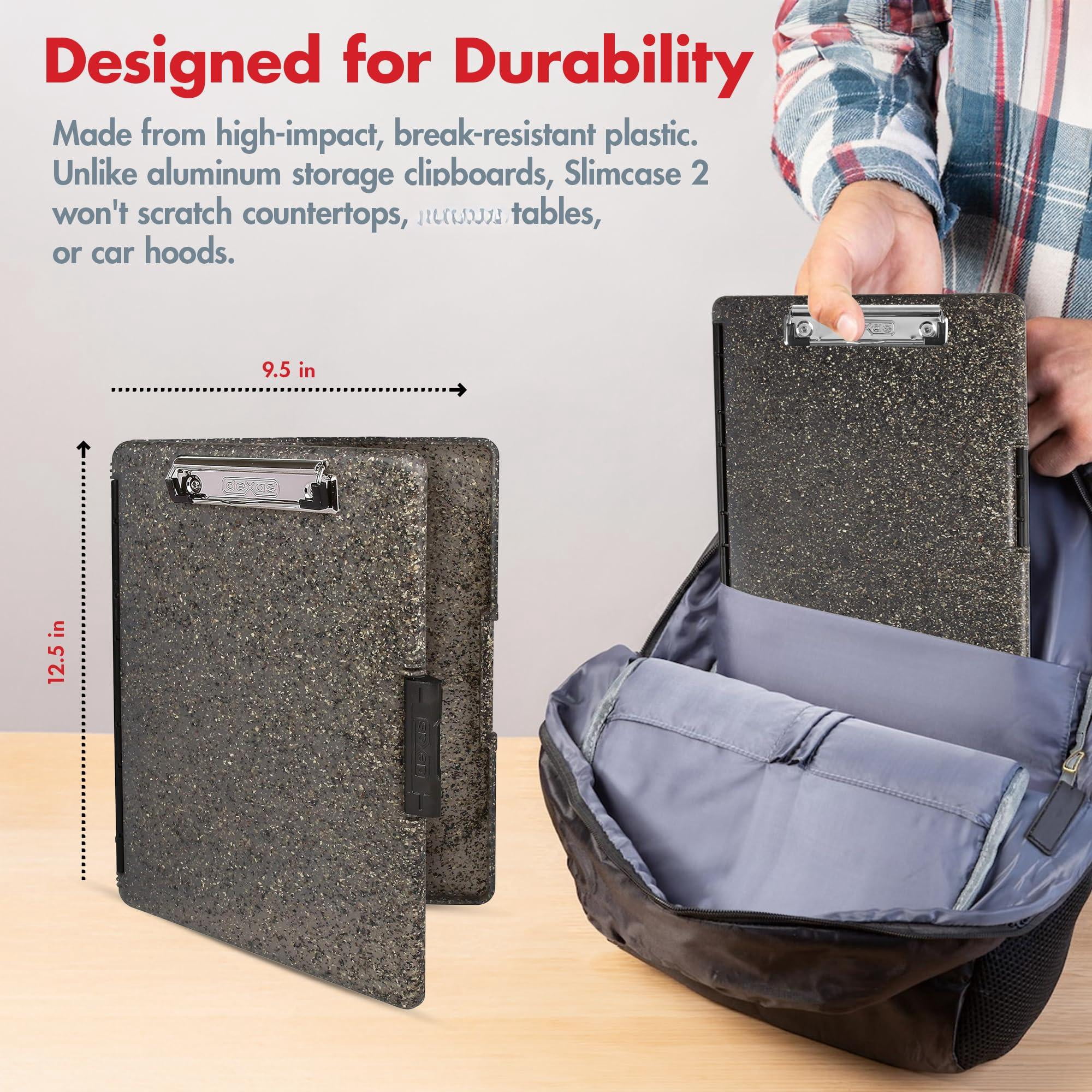 Slimcase 2 Plastic Clipboard With Storage And Side Opening  Heavy Granite Office Supplies Clipboards To Organize Carry Store A4 Holder