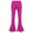 Hot Pink, variant on Kids Girls Metallic Jazz Latin Dance Flare Pants Ruffle Stretchy Bell Bottom 6-14