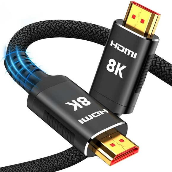 30FT HDMI Cable Long, Snowkids 8K HDMI 2.1 Cable Ultra 48Gbps High Speed 3D 8K60 4K120 144Hz Braided HDMI Cord eARC HDR10 HDCP 2.2&2.3 Compatible with Roku TV/PS5/HDTV/Blu-ray