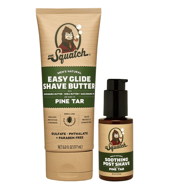 Manteca de afeitar suave con crema hidratante Shave Bundle Dr. Squatch Pine Tar