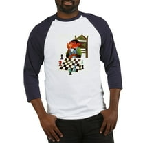 CafePress - Monkey Playing Chess Baseball Jersey - Cotton Baseball Jersey, 3/4 Raglan Sleeve Shirt