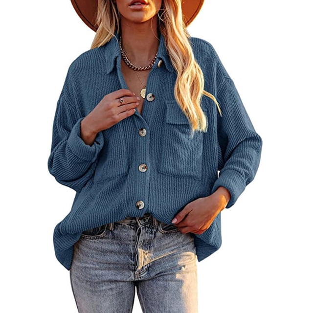 Botones de bolsillos para mujeres de Ichuanyi Tops de manga larga ICHUANYI WER202308240783