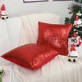 thumbnail image 2 of PiccoCasa 2 Pcs Sparkling Sequin Throw Pillow Covers 18" x 18'' Red, 2 of 8