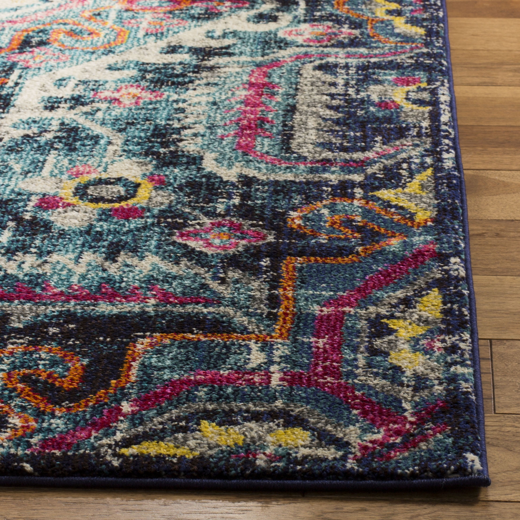 SAFAVIEH Monaco Keiran Oriental Area Rug, Blue/Fuchsia, 9' x 12'
