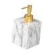 thumbnail image 4 of Dispensador de gel de ducha vacío, dispensador de jabón líquido de manos, 400 ml, elegante resina de mármol cabeza dorada blanca, 4 of 9