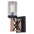 thumbnail image 1 of Vaxcel W0336 Colton Wall Light, Rustic Oak with Noble Bronze, 1 of 1