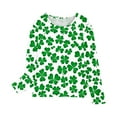 thumbnail image 4 of BLVB Boy Girl St Patricks Day Shirts Clover Shamrock Long Sleeve Tshirt for Kids Green Tee Tops 3-14 Years, 4 of 6