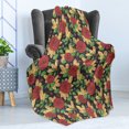 thumbnail image 4 of Floral Soft Flannel Fleece Throw Blanket, Composition of Buds Roses Leaves and Crystals, Cozy Plush for Indoor and Outdoor Use, 50" x 70", Multicolor, by Ambesonne, 4 of 5