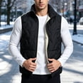 thumbnail image 2 of SEROYE Mens Vest Sherpa Lined Padded Stand Collar Sleeveless Full Zip Embossed Gilet for Fall Winter Layering Outerwear (3XL, Black), 2 of 9