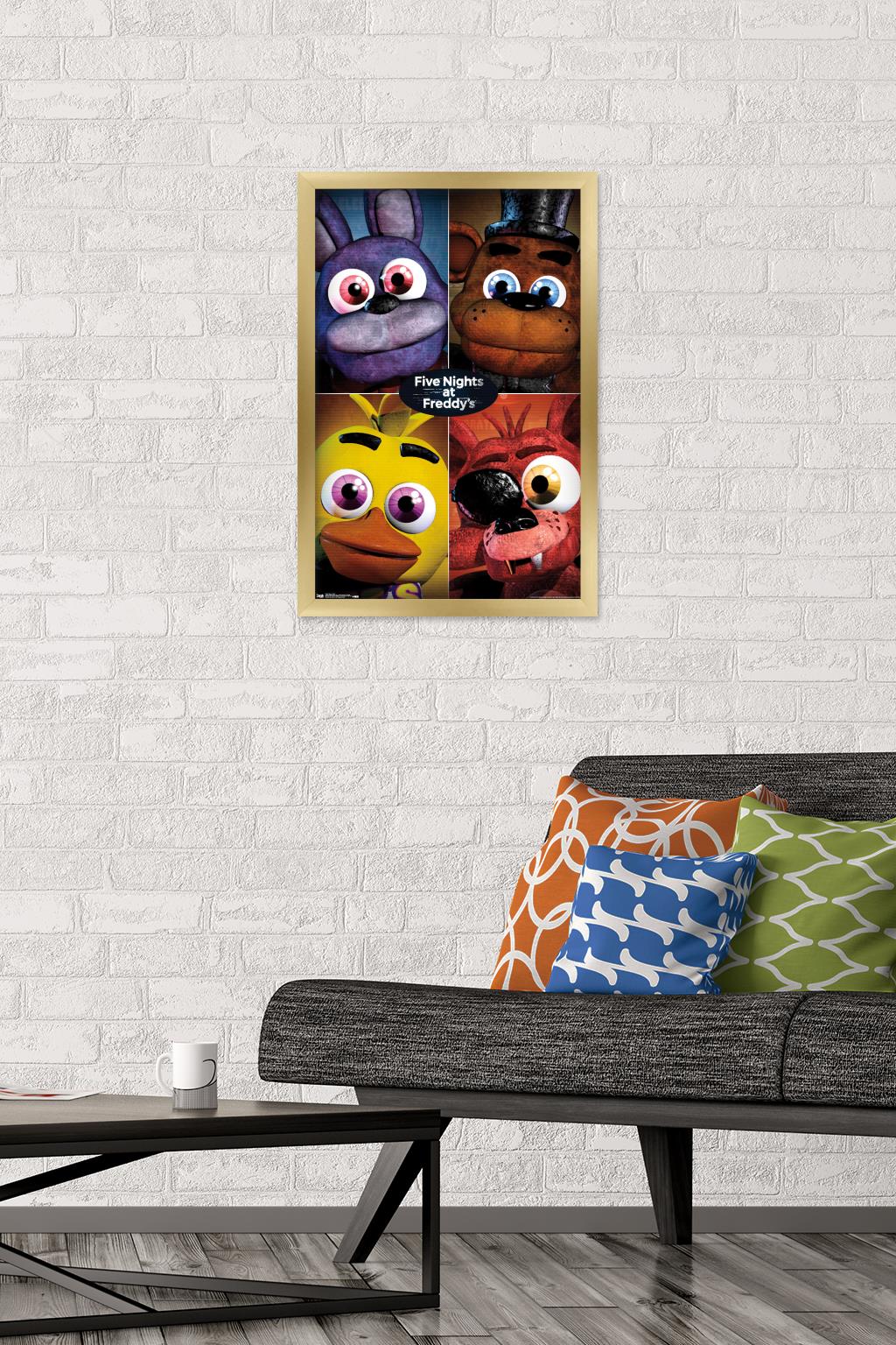 Five Nights at Freddy's - Quad Wall Poster, 14.725" x 22.375", Framed