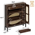thumbnail image 2 of Biemlerfn Narrow Shoe Cabinet with Side Storage for Tall-Boot, Rattan Shoe Organizer for Entryway, Living Room, Hallway, 2 of 10