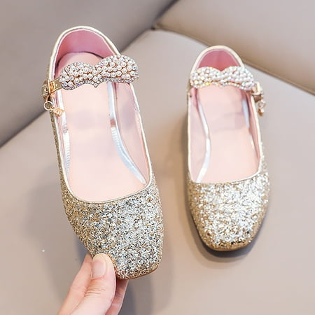 

Gubotare Dressy Sandals Girl Wide Girls Sandals Open-Toe Summer Outdoor Sport Sandals (Gold 3)