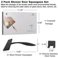 thumbnail image 2 of Shower Squeegee for Shower Glass Doors 11-Inch Bathroom Squeegee Shower Door Silicone Squeegees Wiper with Non-Slip Handle, Self-Adhesive Silicone Hook, for Mirror, Tiles, Counter (Black-2 Pack), 2 of 7