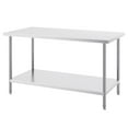 thumbnail image 1 of KFFKFF Metal Prep Station, Dimensions 30 x 60 x 34 Inch, Can Hold Up To 910 lbs, Robust Stainless Steel Worktable with 3 Customizable Height Settings, Suitable for Kitchen, Garage, Restaurant, 1 of 9