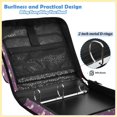 thumbnail image 4 of Zipper Binder with Shoulder Strap 2 inch 3 Ring Waterproof File Folder Organizer Bag 500 Sheet Cartoon Unicorns and Stars, 4 of 8