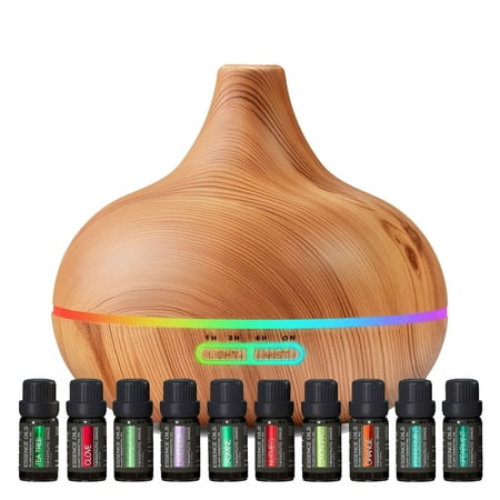 Aromatherapy Diffuser & Essential Oil Set, Home Room Freshener, 300ml