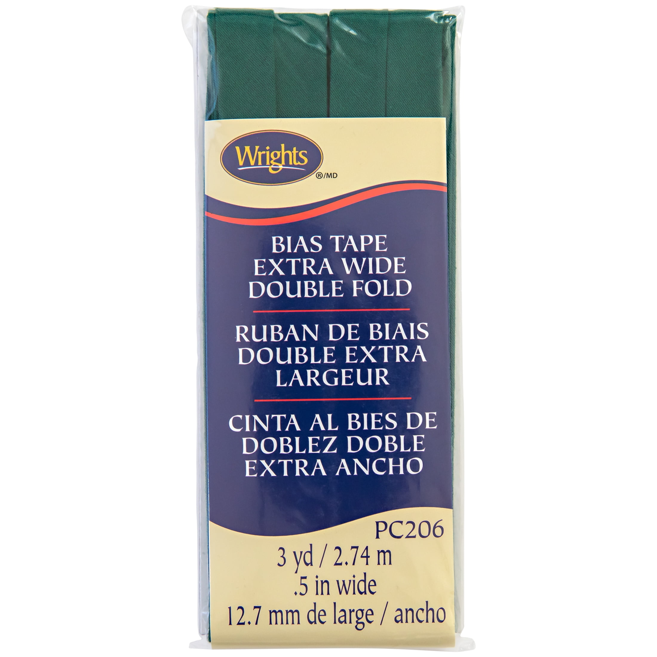 (2 pack) Wrights Bias Tape X Wide Dbl Fold 3yd Jungle Green
