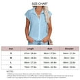 thumbnail image 4 of Single Breasted Blouse Button Front Pure Color Turn Down Collar Short Sleeved Blouse for Women Summer Blue S, 4 of 4