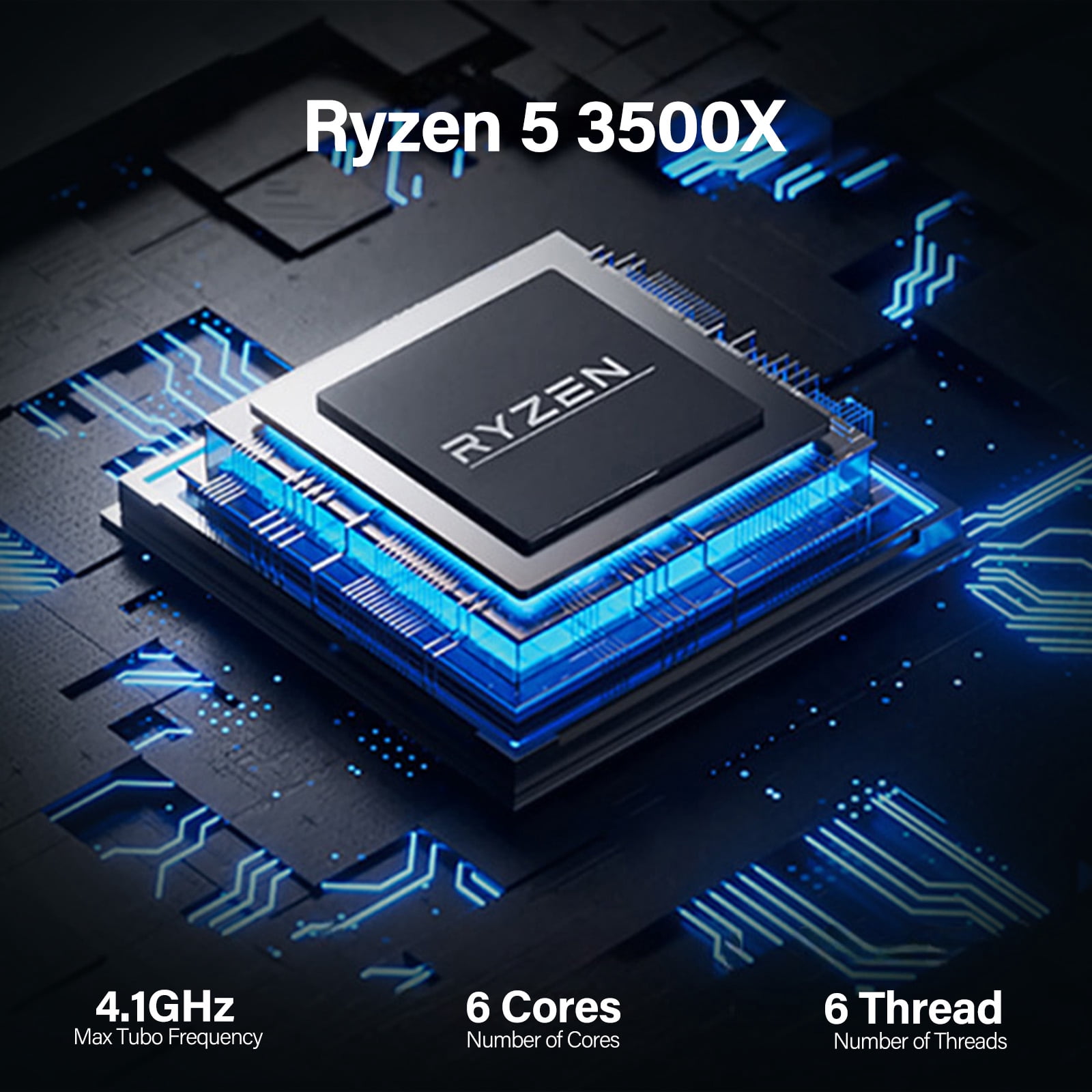 WIWB Gaming Desktop PC, Ryzen 5 3500X, RX560 4G, 16GB RAM, 512GB