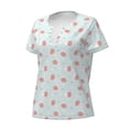 thumbnail image 2 of Naloa Strawberry Print T-Shirts Short Sleeve V Neck Tees for Women Fashion Tops Trendy Lightweight Soft Casual Summer Outfits Clothes, 2 of 5